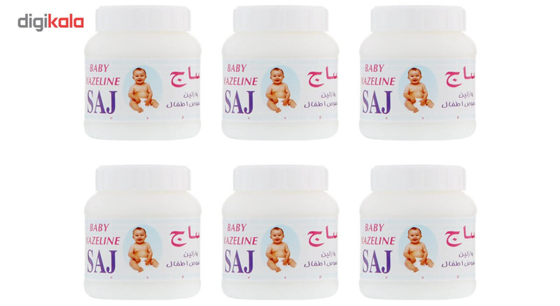 وازلین اطفال ساج مدل 2-5 حجم 100 میلی لیتر مجموعه 6 عددی