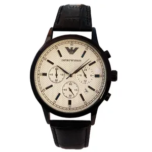 ساعت مچی عقربه‌ای مردانه امپریو آرمانی مدل بندچرمی کرنوگراف سه موتوره فعال کد 986/00