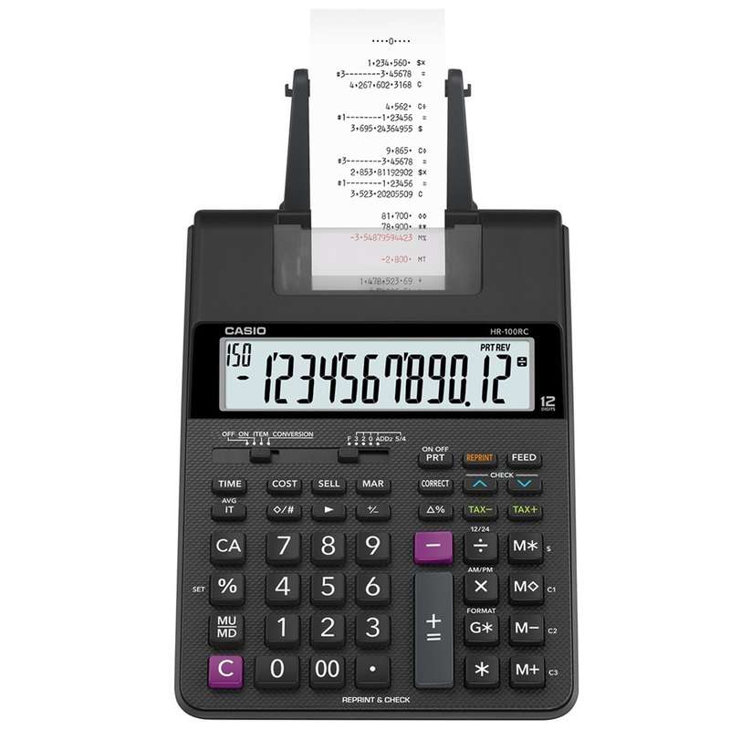 ماشین حساب کاسیو مدل HR-100RC ماشین حساب کاسیو مدل HR-100RC