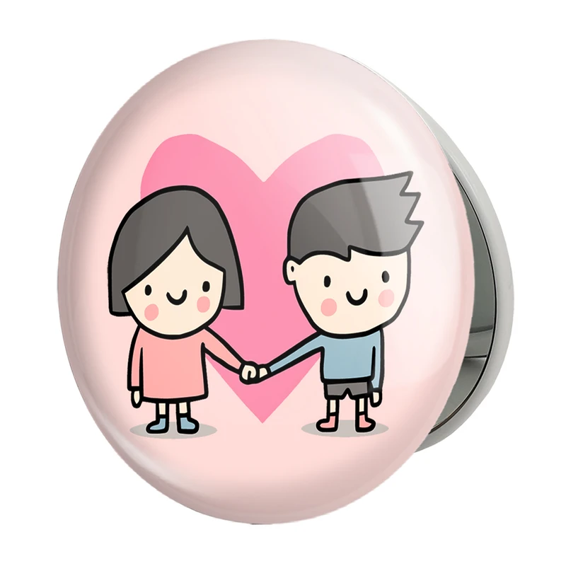 آینه جیبی خندالو طرح عاشقانه مدل تاشو کد 27141 