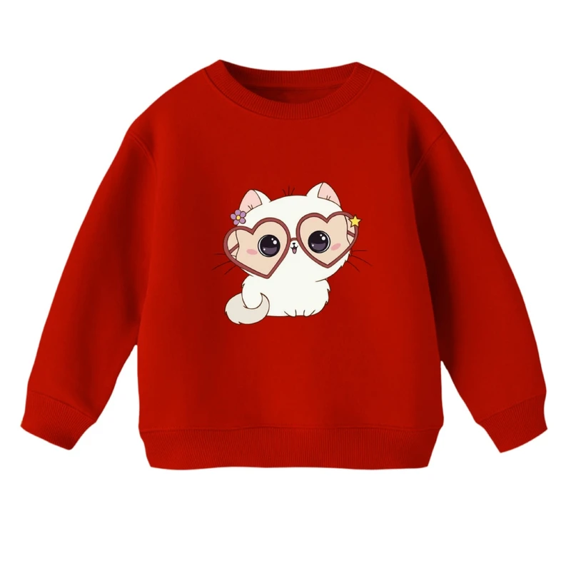 سویشرت بچگانه مدل گربه عینک قلبی 