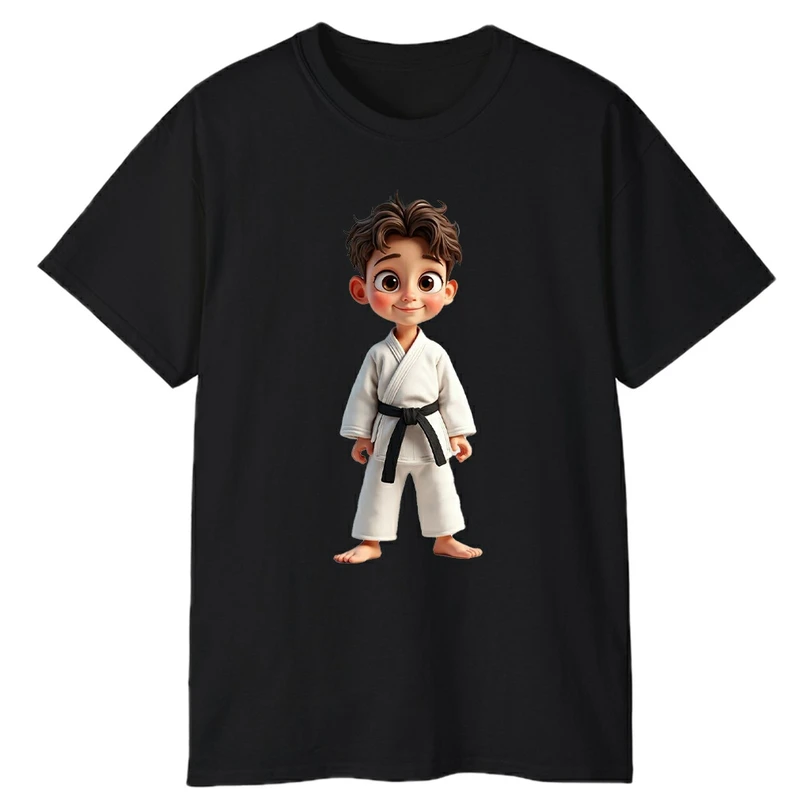 تی‌شرت آستین کوتاه مردانه پاد آفرین مدل پسر بچه کاراته باز 2