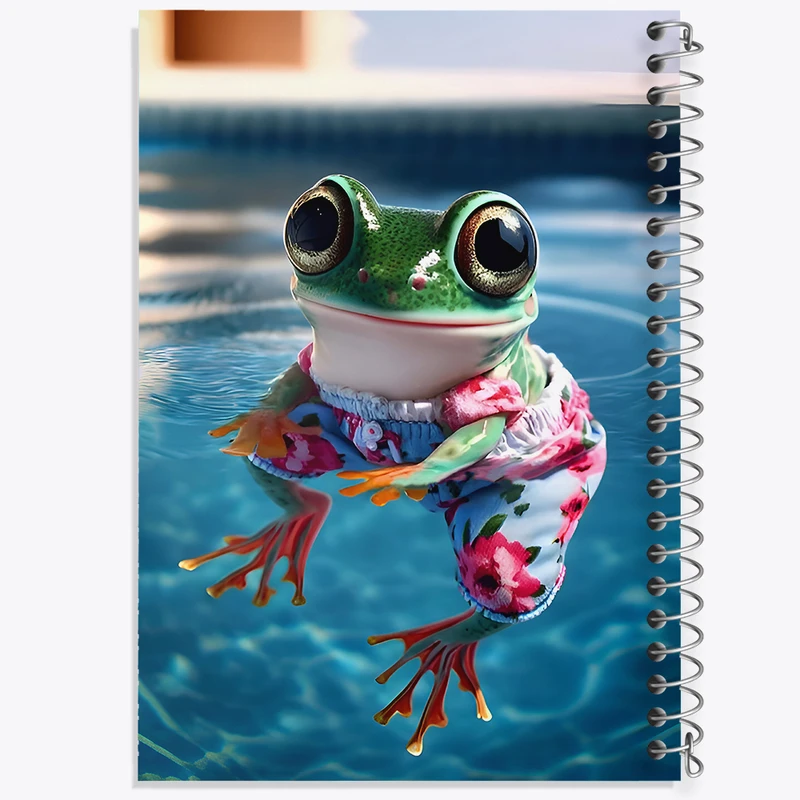 دفتر مشق 100 برگ خندالو طرح قورباغه ی بامزه کد F7533