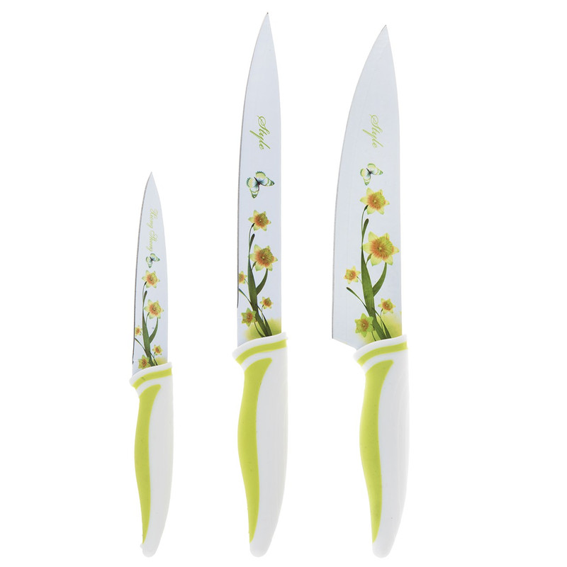 ست چاقو آشپزخانه 3 پارچه ژیانگلانگ مدل Flower