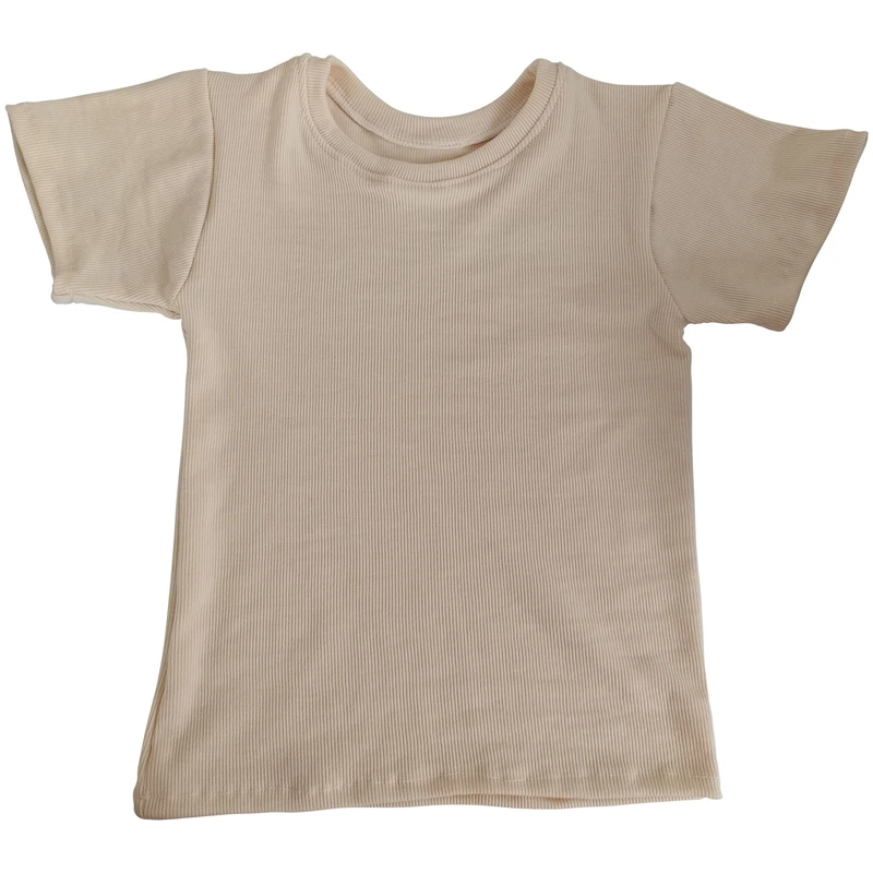 کراپ‌ تی‌شرت آستین کوتاه زنانه مدل کشی کبریتی