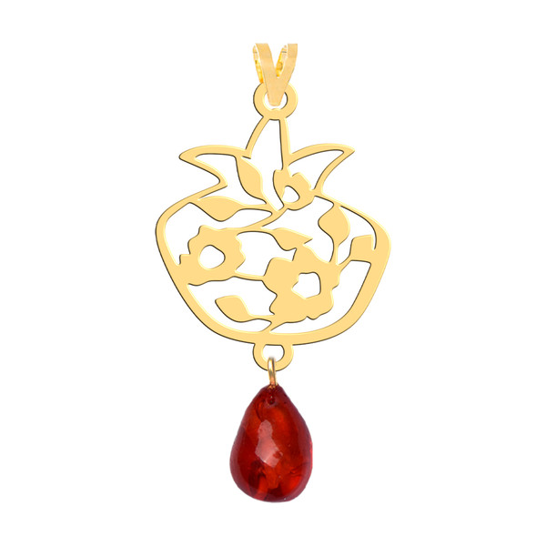 آویز گردنبند طلا 18 عیار زنانه فرشته طرح انار یلدا WNLAAN-000046
