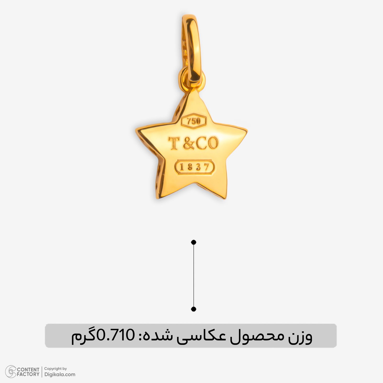 آویز گردنبند طلا 18 عیار زنانه نگین طرح ستاره کد 163 -  - 3