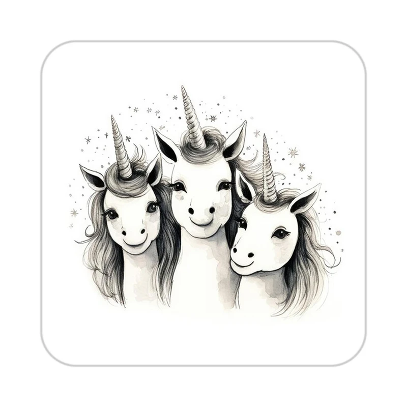 زیر لیوانی کاکتی طرح اسب تک شاخ و یونیکورن مدل mp33472