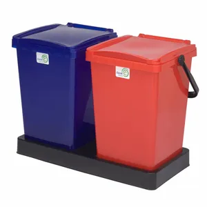 سطل زباله دوقلو رازک شیمی مدل 1025 ظرفیت 25 لیتر