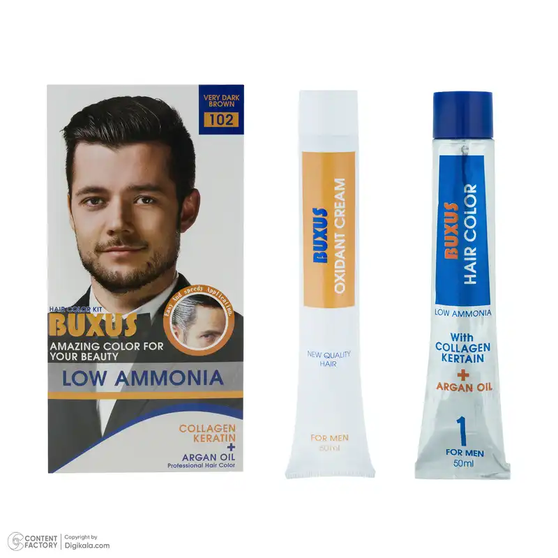 کیت رنگ مو بوکساس شماره 102 حجم 50 میلی لیتر رنگ قهوه ای خیلی تیره