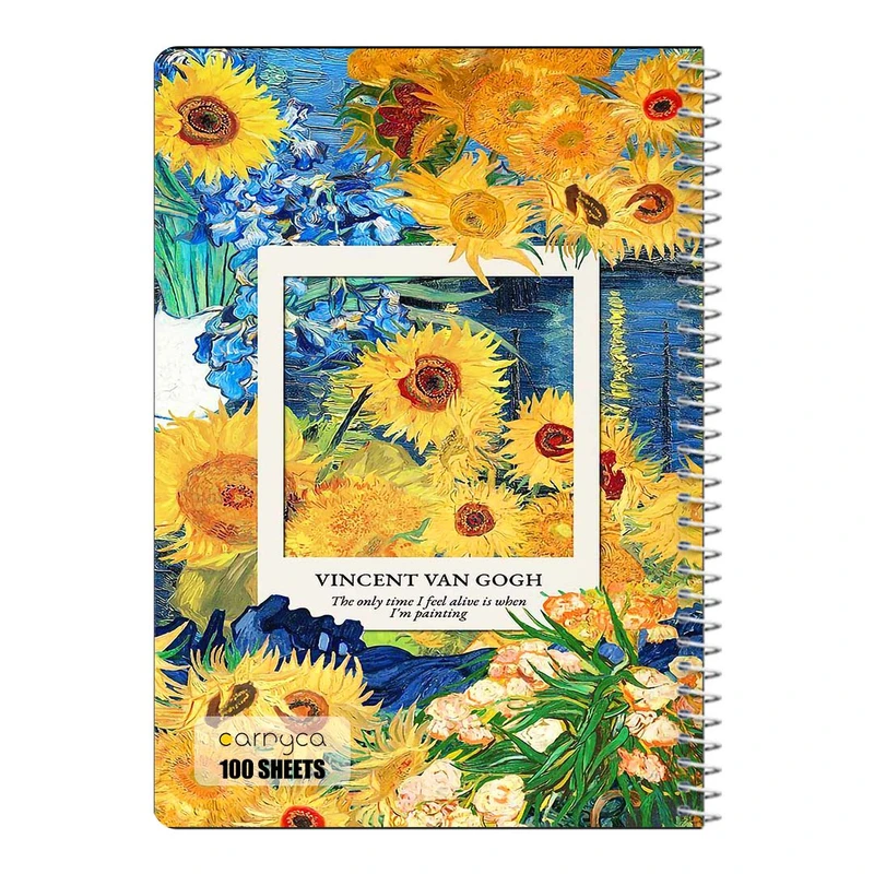 دفتر مشق 100 برگ سیمی کارنیکا طرح شب پرستاره فانتزی ون گوگ Fantasy Starry Night Van Gogh کد 70839