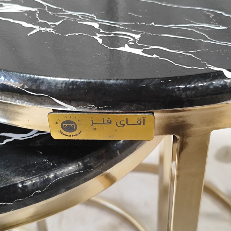 میز جلومبلی گرد آقای فلز مدل ارکیده مجموعه سه عددی