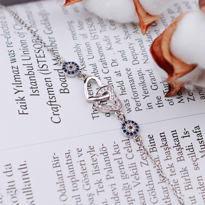 دستبند نقره زنانه جی تی ای مدل قلب