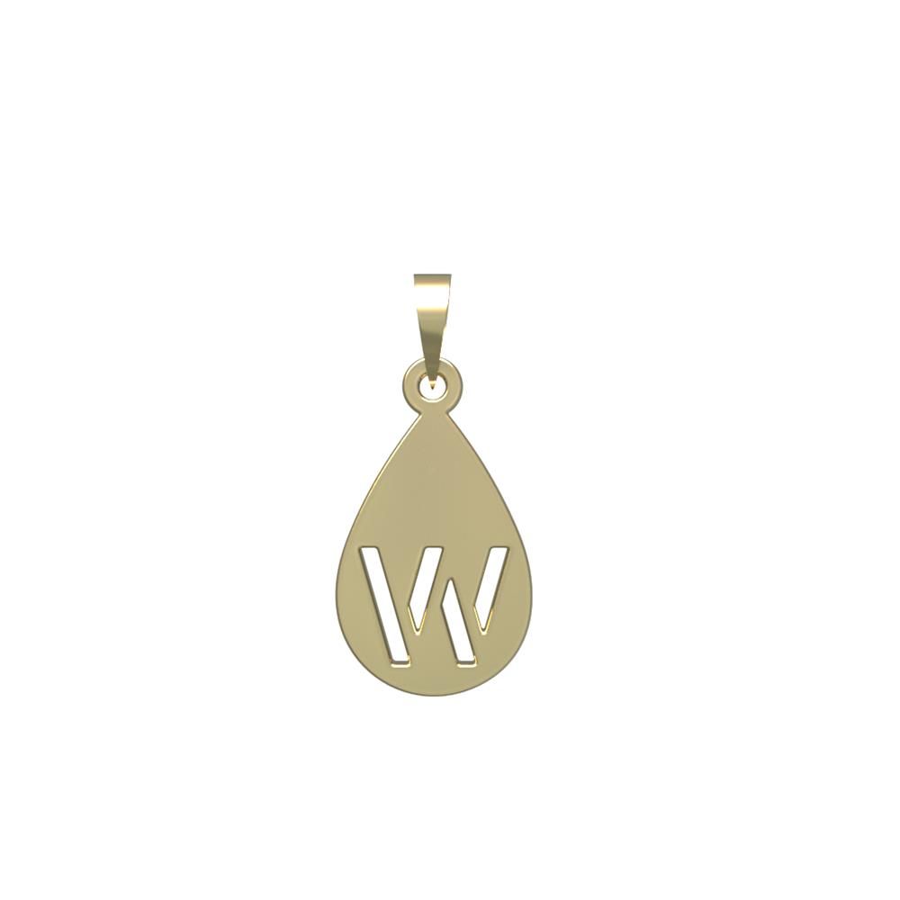 آویز گردنبند طلا 18 عیار زنانه مدوپد مدل حرف w کد PA1-12576 -  - 2