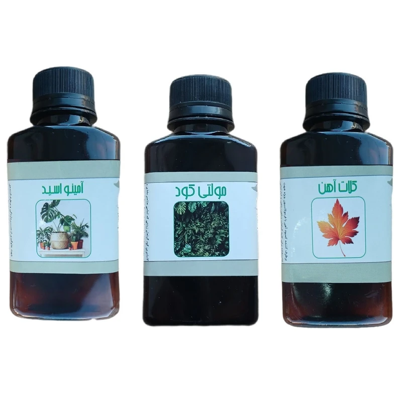 کود مایع امینو اسید و کلات آهن و مولتی کود مدل life drop حجم 110 میلی لیتر بسته 3 عددی