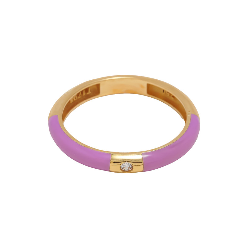 انگشتر طلا 18 عیار زنانه لاوین مدل رنگین کمان  سایز 52