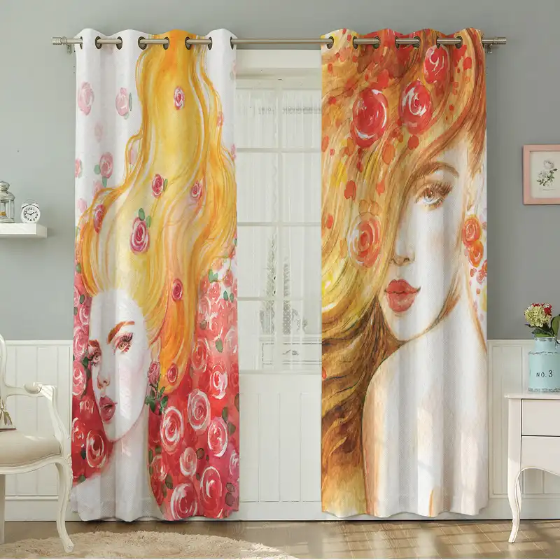 پرده نیروانا طرح چهره مدل مخمل کد 4692سایز 140×280 سانتی متر