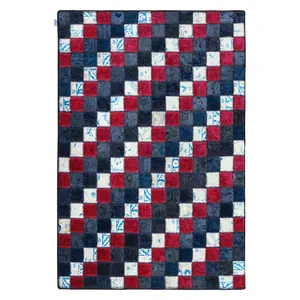 کلاژ فرش  سه متری سبحه طرح چهل تکه پچ ورک کد FDC-4894