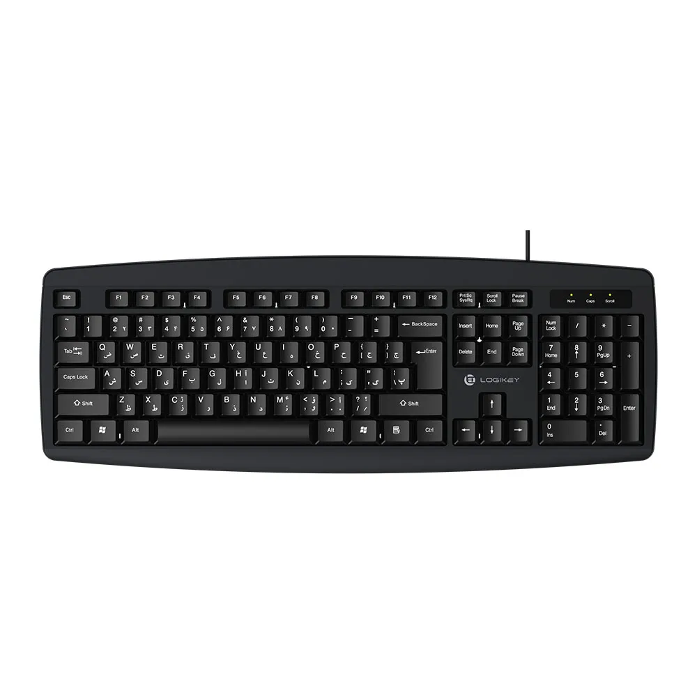 کیبورد با سیم لاجی کی مدل K113B، سوییچ ممبران، Full-Size
