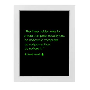 تابلو طرح امنیت سایبری مدل Golden rules for security