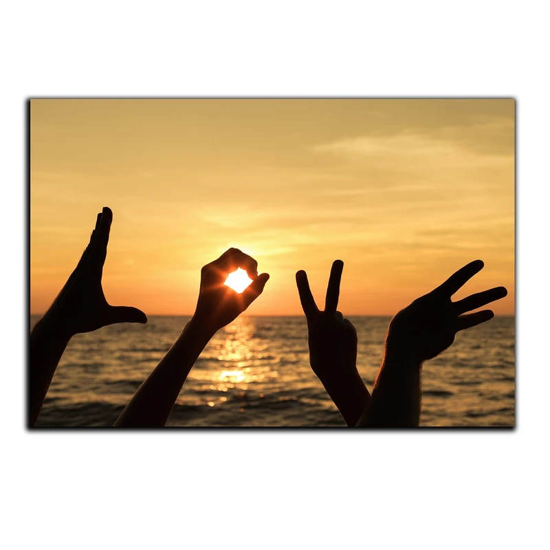 تابلو شاسی بکلیت طرح غروب آفتاب و عشق مدل SH-S1277