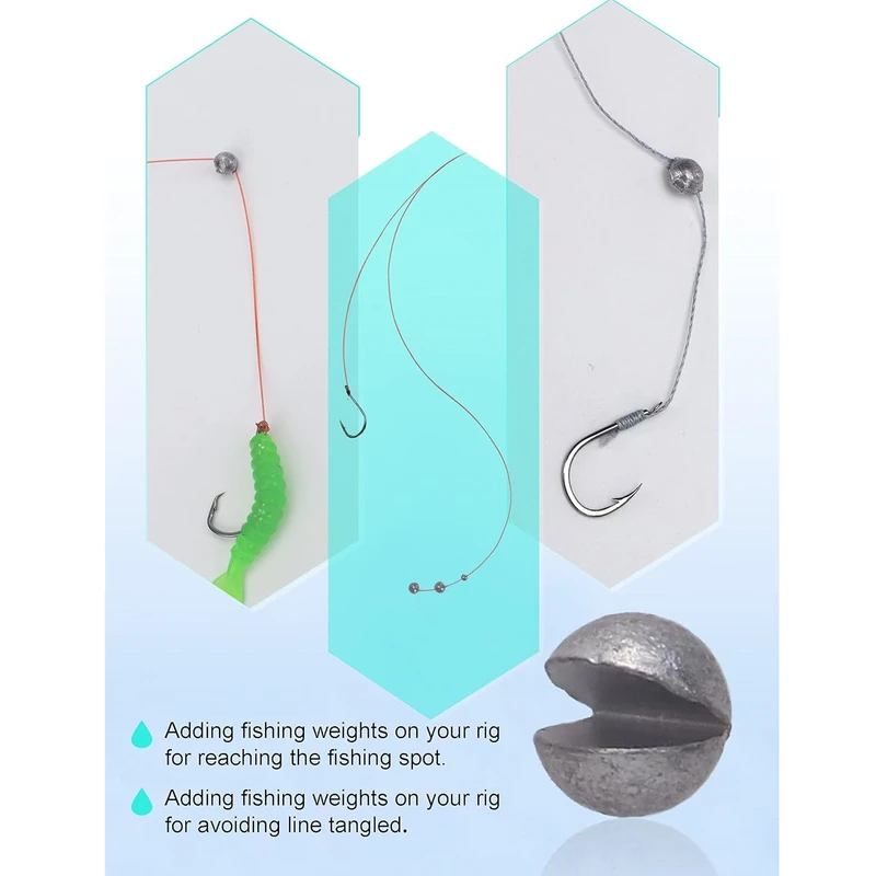 عکس شماره 2 : سرب ماهیگیری مدل چاک دار 0.16 گرمی بسته 5 عددی