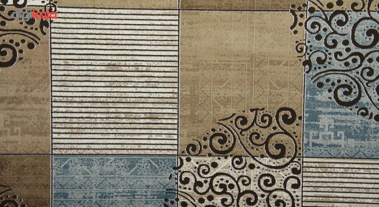 فرش ماشینی زمرد مشهد طرح 1720 زمینه طوسی