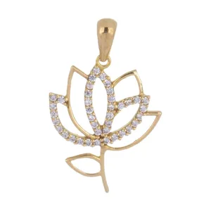 آویز گردنبند طلا 18 عیار زنانه قیراط طرح گل کد GH5304