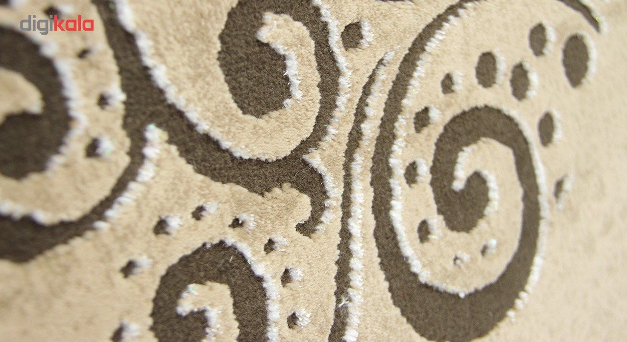 فرش ماشینی زمرد مشهد طرح 1720 زمینه طوسی