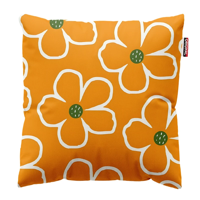 کوسن پاد آفرین مدل مینیمال طرح گل و برگ کد PK303227 سایز 30*30 سانتی متر