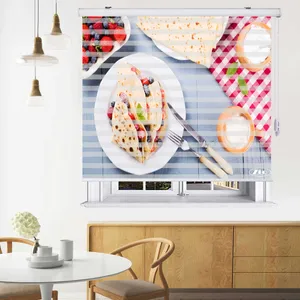  پرده زبرا زیو طرح صبحانه B3 سایز 200x280 سانتی متر