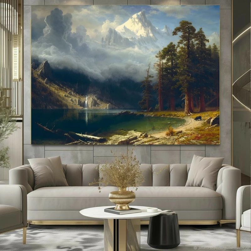 پوستر طرح مخمل نقاشی دریاچه مدل کوهستان کد BK23427