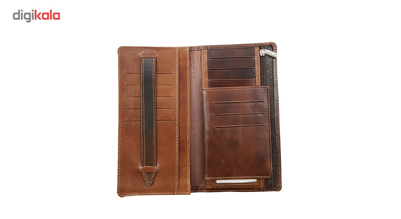 کیف پول کتی مردانه چرم نگار طرح شعر مدل CN-207013