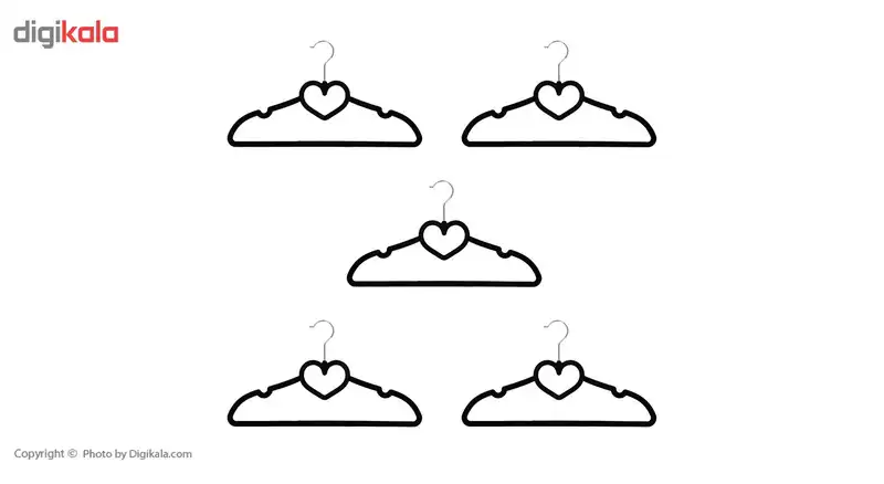 چوب لباسی بارک مدل Y-009 بسته 5 عددی