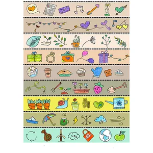 برچسب مدل نقاشی بسته 9 عددی 