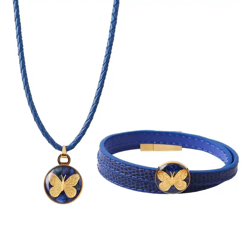 نیم ست ورق طلا گالری الون طرح پروانه کد 198137