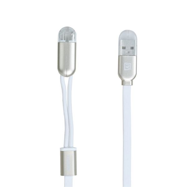 کابل تخت تبدیل USB به microUSB و لایتنینگ ریمکس مدل RC-025t به طول 1 متر کابل تخت تبدیل USB به microUSB و لایتنینگ ریمکس مدل RC-025t به طول 1 متر