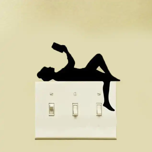 استیکر چوبی کلید و پریز طرح مطالعه