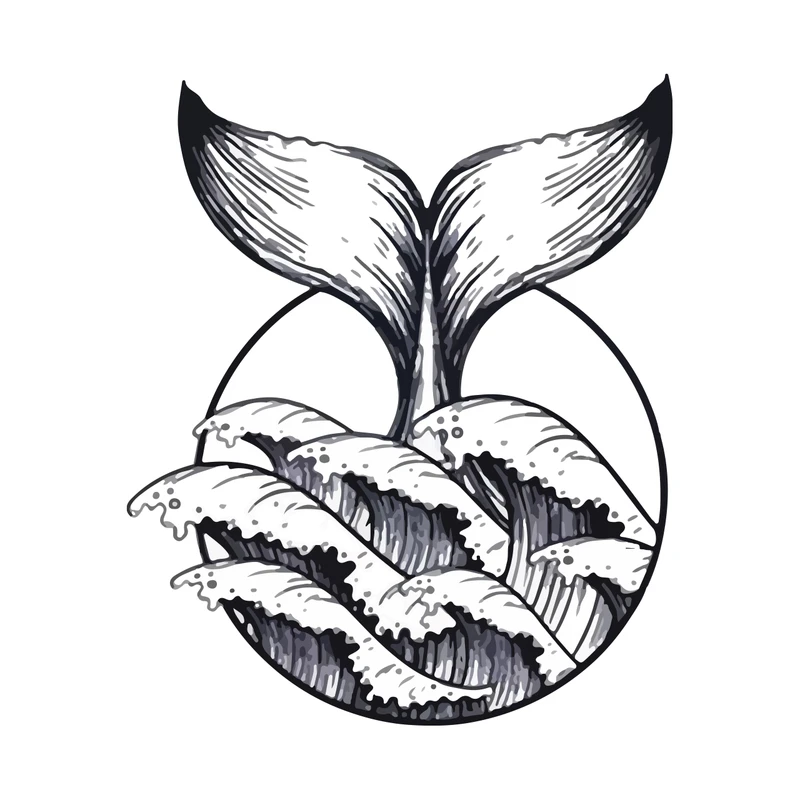 برچسب لپ تاپ پویا مارکت طرح نهنگ کد 641