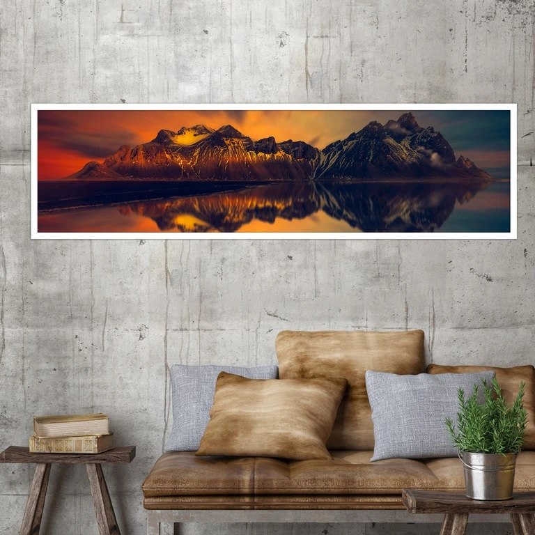 تابلو بکلیت طرح منظره کوه و دریاچه مدل کشیده W-7683