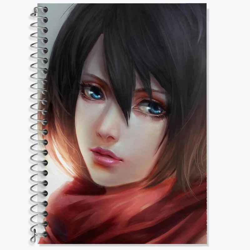 دفتر زبان 50 برگ خندالو مدل سه خط طرح میکاسا آکرمن انیمه اتک آن تایتان Attack on Titan کد 11010