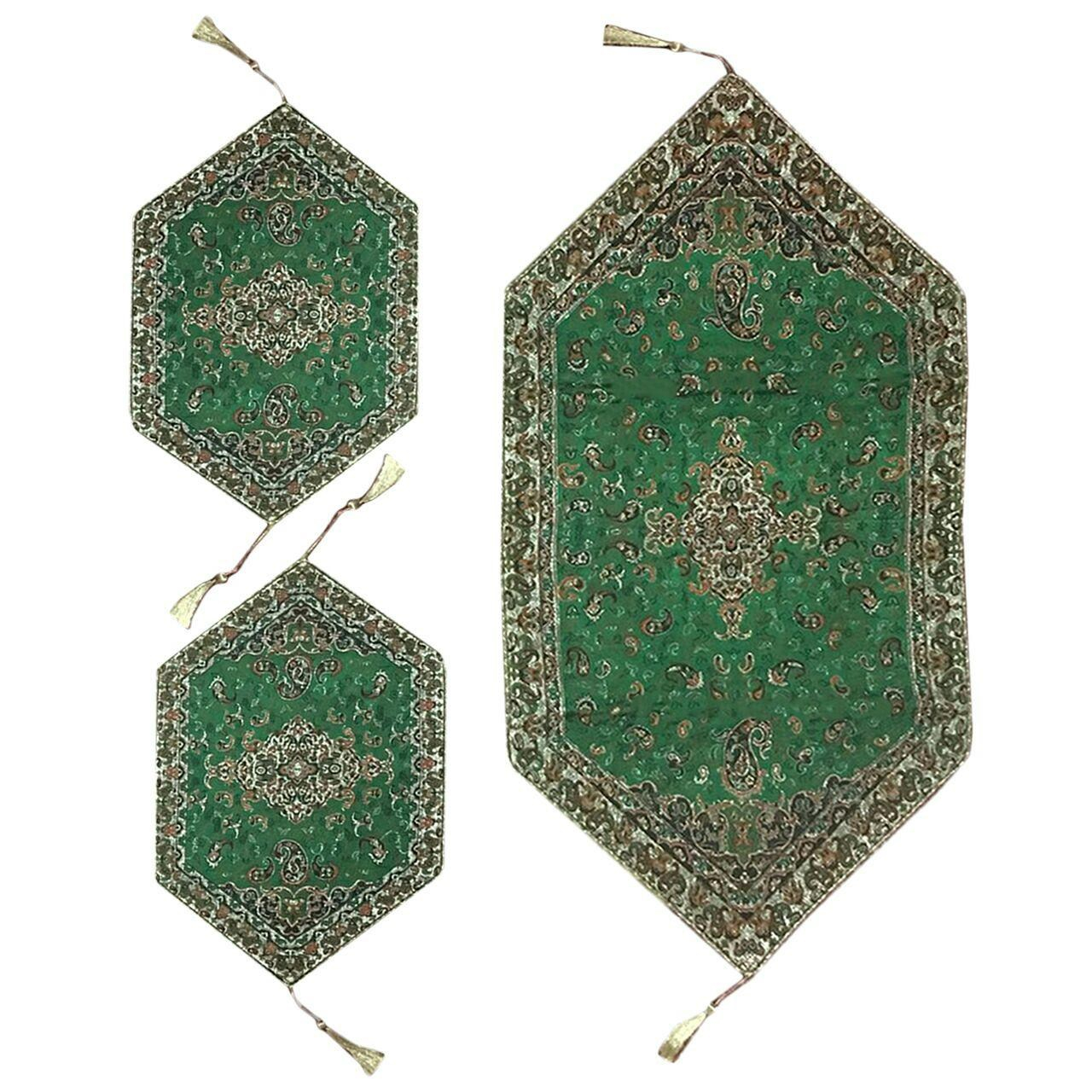 ست 3 تکه رومیزی ترمه مدل TT2