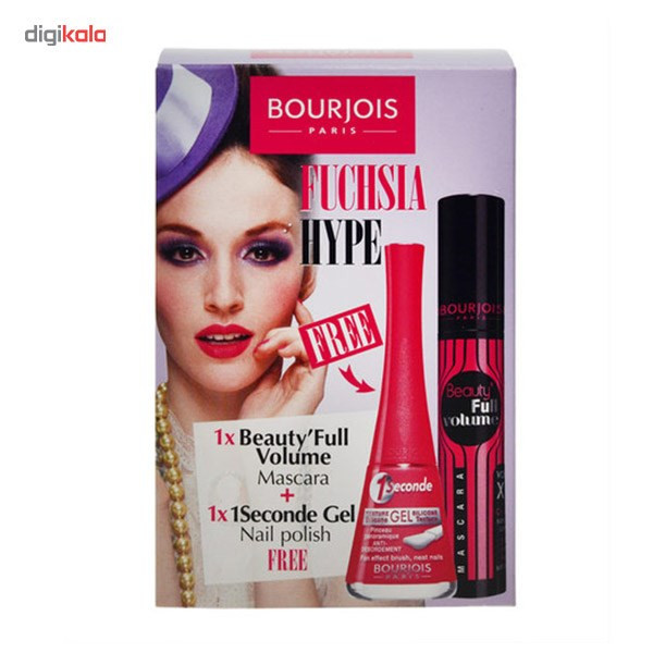 کیت ریمل حجم دهنده بورژوآ مدل بیوتی فول ولوم همراه با لاک ناخن