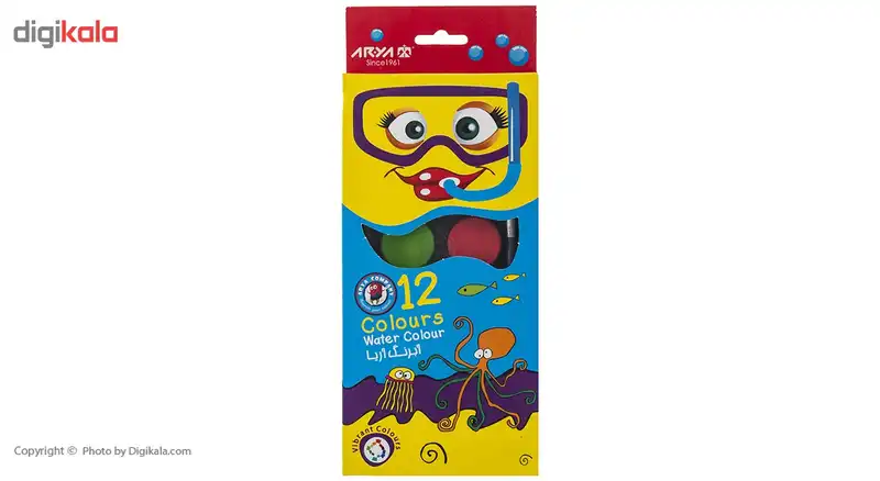آبرنگ 12 رنگ آریا کد 2-5009