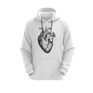 هودی زنانه مدل قلب کد J105 رنگ سفید