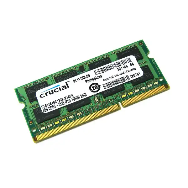 رم لپ تاپ DDR3 تک کاناله 1333 مگاهرتز CL9 کروشیال مدل PC3-10600-SODIMM ظرفیت 4 گیگابایت