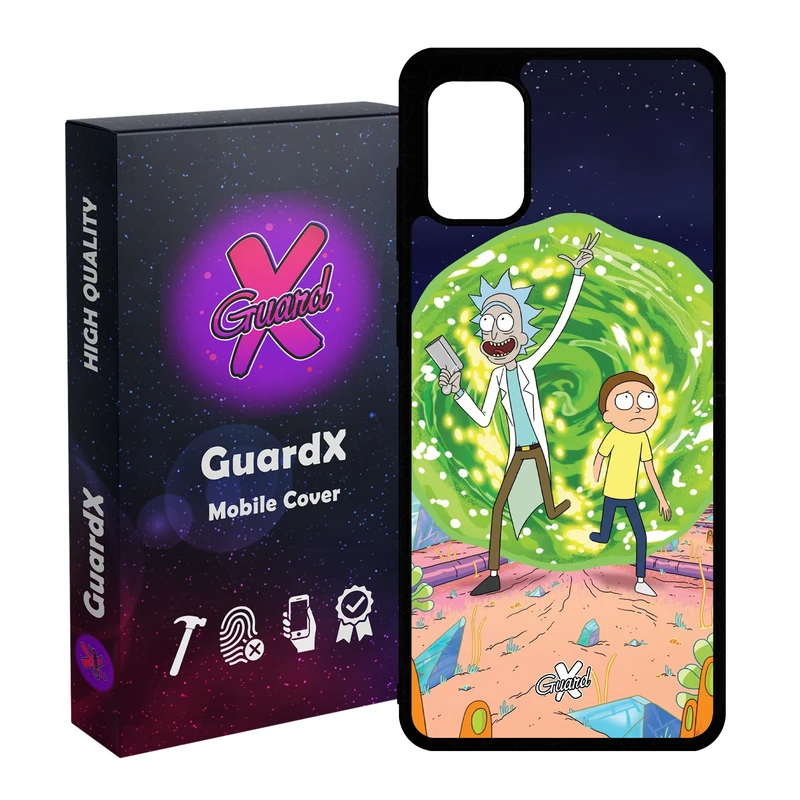 کاور گارد ایکس طرح Rick and Morty مدل Glass10190 مناسب برای گوشی موبایل سامسونگ Galaxy A51