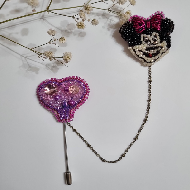 سنجاق سینه دخترانه مدل میکی موس جواهردوزی کد GOL802