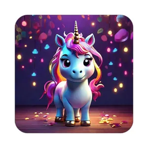 زیر لیوانی کاکتی طرح اسب تک شاخ و یونیکورن مدل mp30756