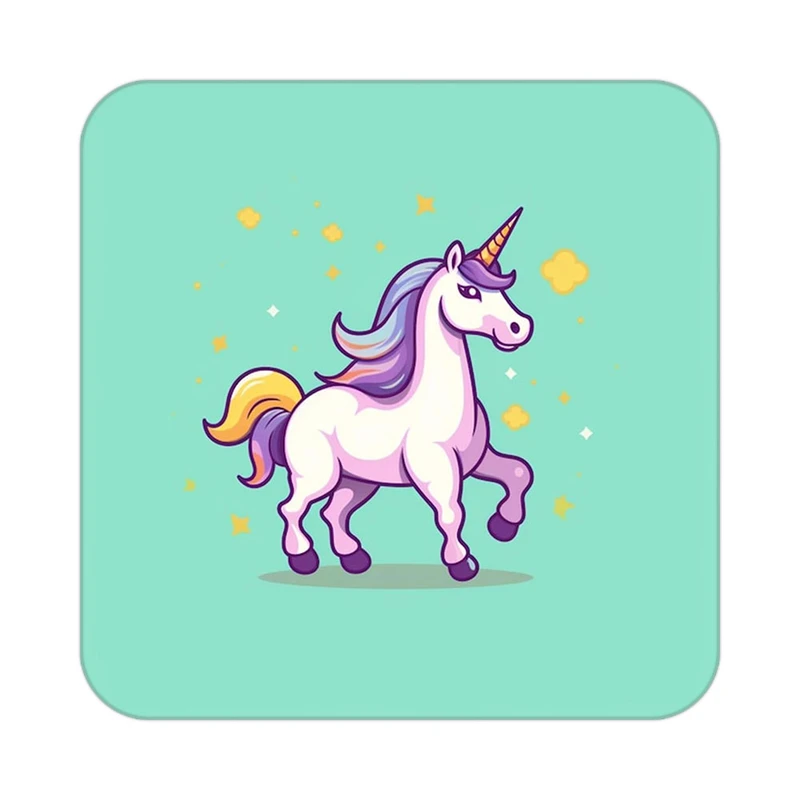 زیر لیوانی کاکتی طرح اسب تک شاخ و یونیکورن مدل mp29801